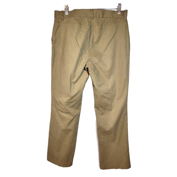 Lauren Ralph Lauren Khaki Textured Straight Leg Flat Front Pant Size 12P - Picture 2 of 10